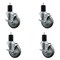 Service Caster 4'' SS Gray Poly Swivel 1-3/4'' Expanding Stem Caster Set with Brake, 4PK SCC-SSEX20S414-PPUB-TLB-134-4 - alternate 1